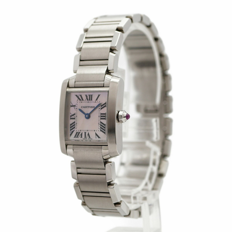 卡地亞 Tank Française SM W51028Q3 粉紅錶盤女錶-1