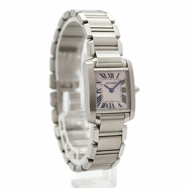 卡地亞 Tank Française SM W51028Q3 粉紅錶盤女錶-2