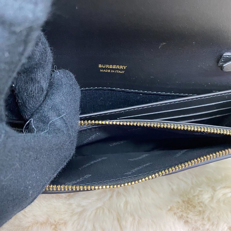 全新閒置品 BURBERRY 巴寶莉 Lola系列TB LOGO格紋小羊皮WOC斜背包-12