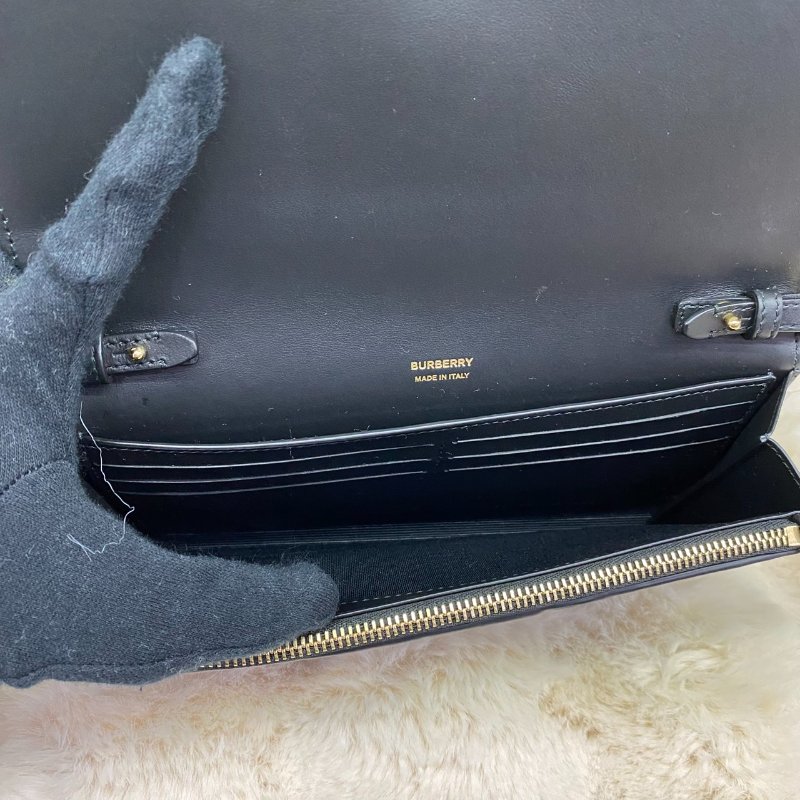 全新閒置品 BURBERRY 巴寶莉 Lola系列TB LOGO格紋小羊皮WOC斜背包-13