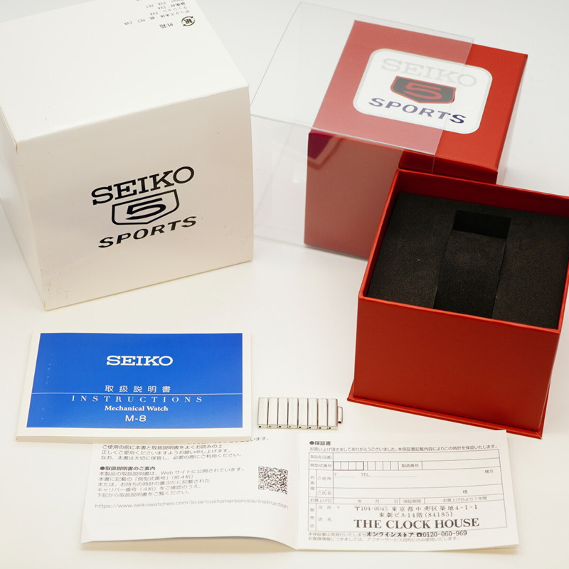 精工5號運動系列4R36-13S0 SBSA223黑色錶盤男士腕錶-1