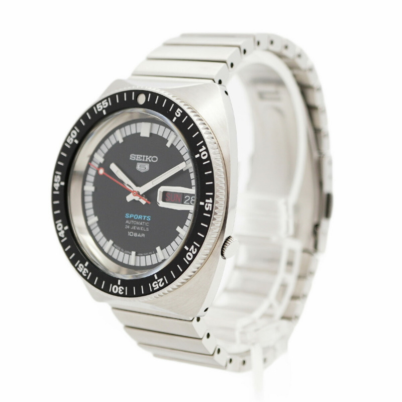 精工5號運動系列4R36-13S0 SBSA223黑色錶盤男士腕錶-2