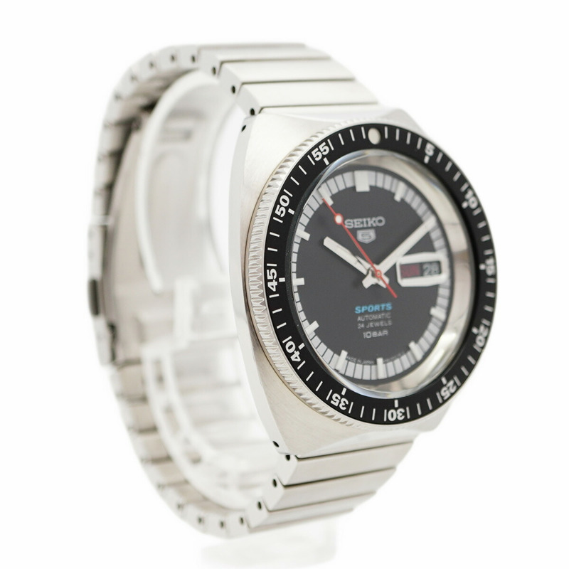 精工5號運動系列4R36-13S0 SBSA223黑色錶盤男士腕錶-3