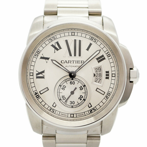 卡地亞 Calibre LM W7100015 銀色錶盤男士腕錶