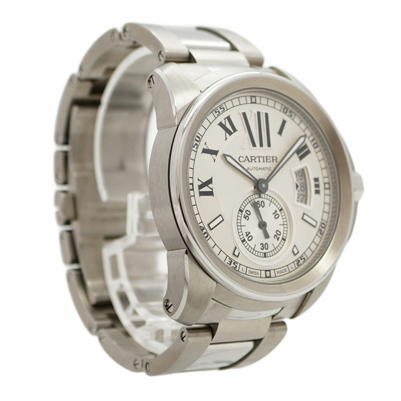 卡地亞 Calibre LM W7100015 銀色錶盤男士腕錶-3
