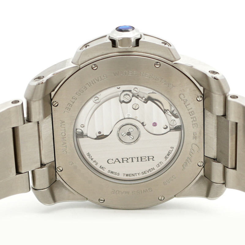 卡地亞 Calibre LM W7100015 銀色錶盤男士腕錶-5