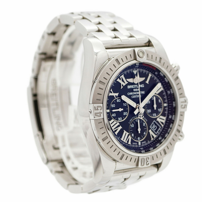 百年靈 Chronomat JSP 羅馬數位時標限量版 AB0115 黑色錶盤男士腕錶-3