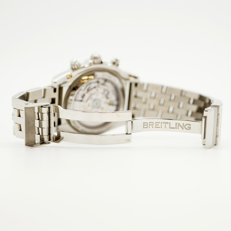 百年靈 Chronomat JSP 羅馬數位時標限量版 AB0115 黑色錶盤男士腕錶-4