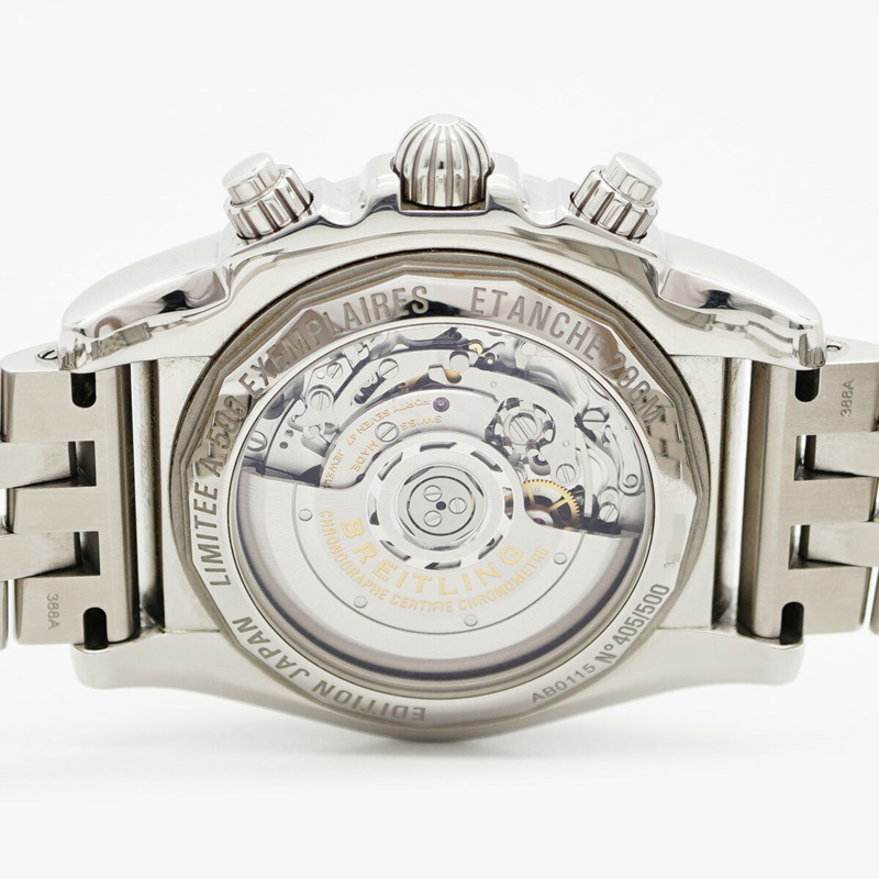 百年靈 Chronomat JSP 羅馬數位時標限量版 AB0115 黑色錶盤男士腕錶-5