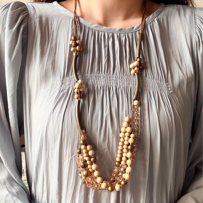 全新未使用 LANVIN 長項鏈 毛衣鏈 波希米亞風-3