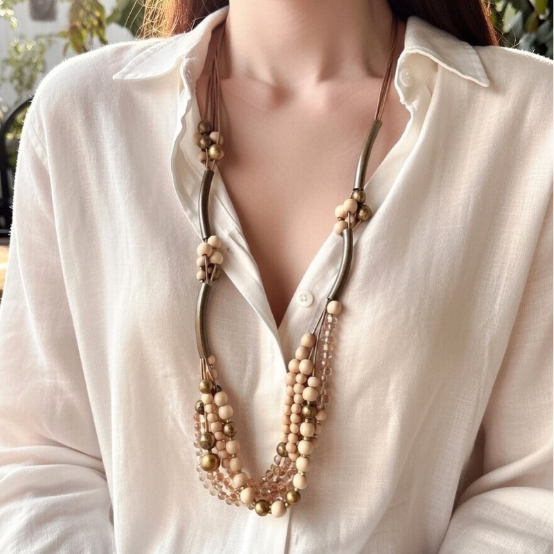 全新未使用 LANVIN 長項鏈 毛衣鏈 波希米亞風-9