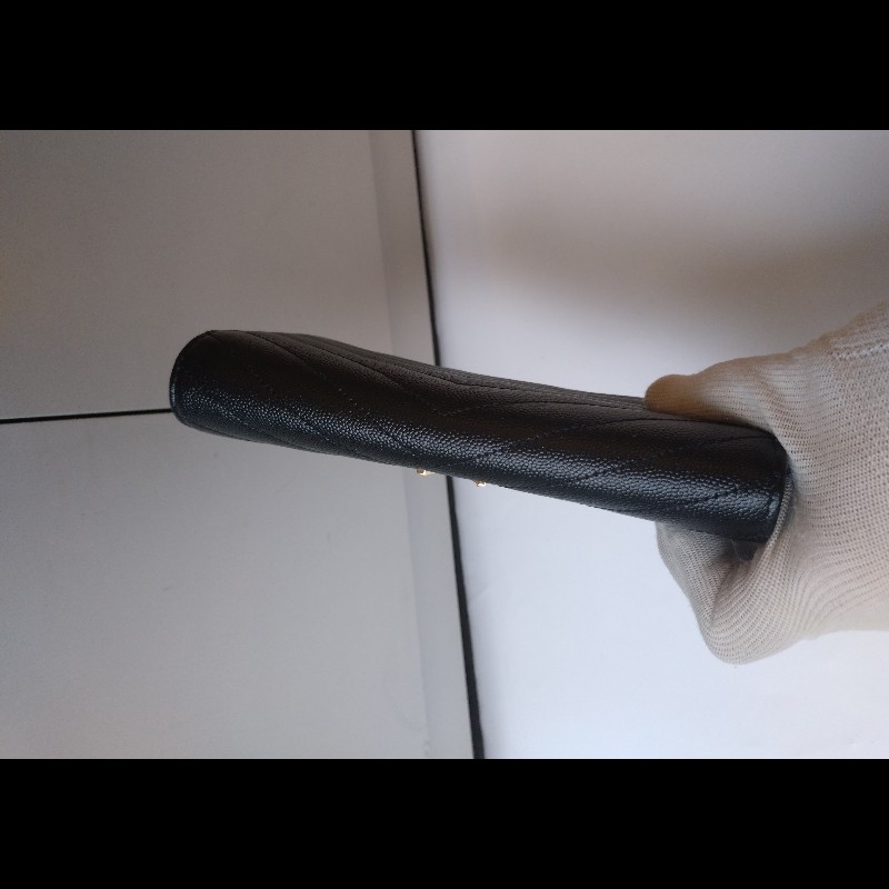 YSL 黑荔枝皮下蓋長夾-7