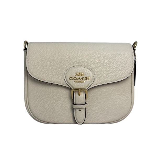 COACH Amelia 全新米白馬鞍包-2