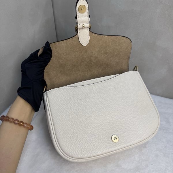 COACH Amelia 全新米白馬鞍包-10