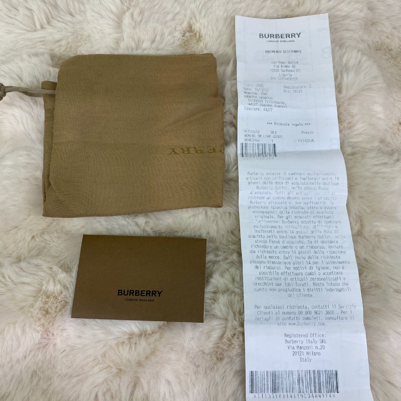 全新閒置品 BURBERRY 巴寶莉 經典格紋WOC翻蓋鏈條斜背包(黑)-11
