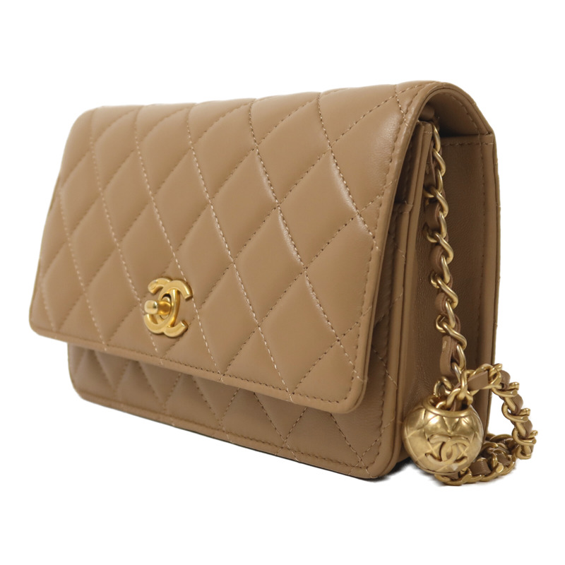 CHANEL 羊皮皮革Wallet On Chain金扣鏈帶肩背袋-2