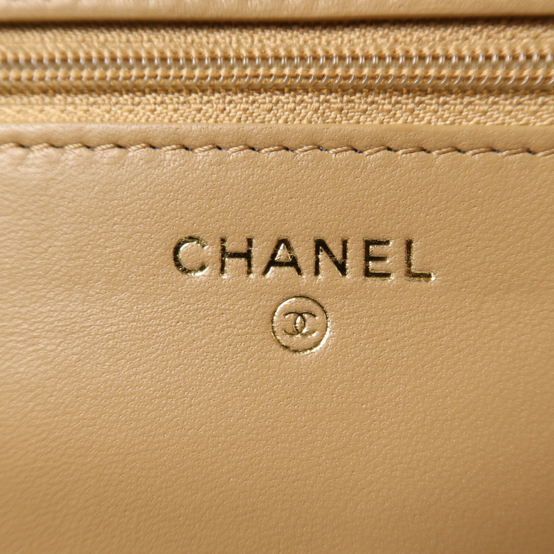 CHANEL 羊皮皮革Wallet On Chain金扣鏈帶肩背袋-5