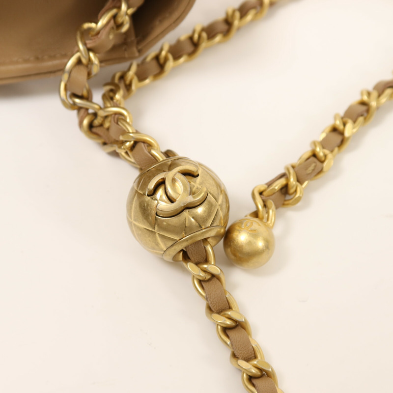 CHANEL 羊皮皮革Wallet On Chain金扣鏈帶肩背袋-15