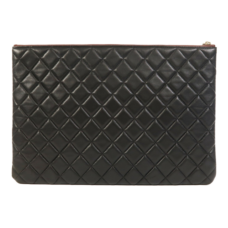 CHANEL 羊皮皮革Pouch金扣手拿包-1