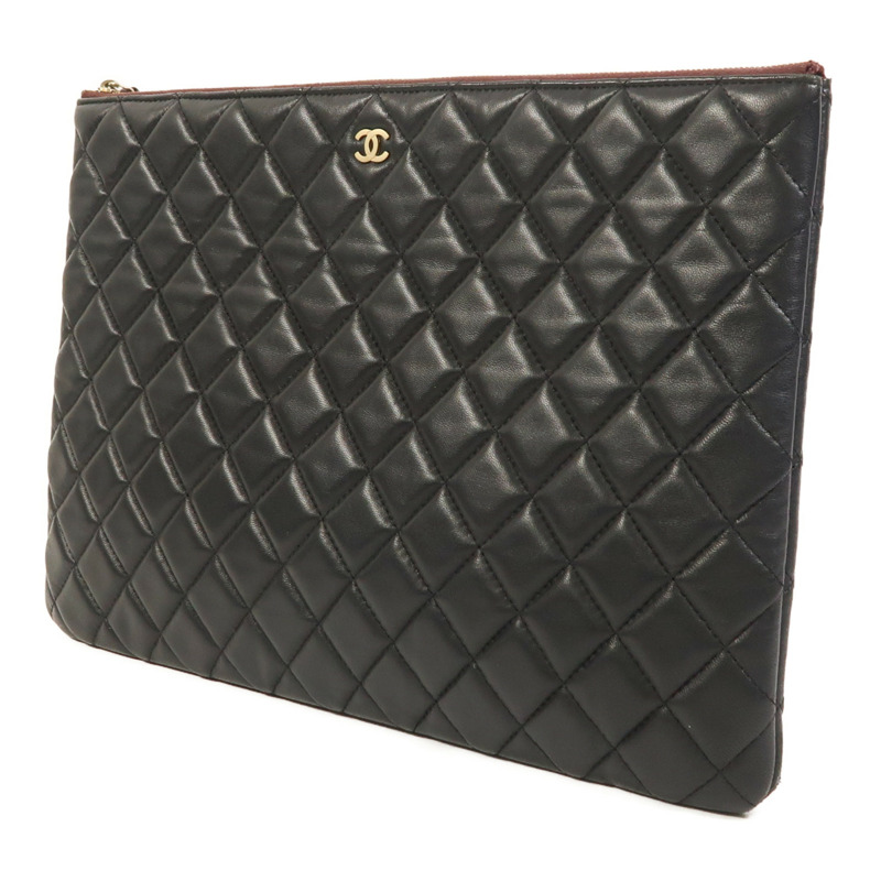 CHANEL 羊皮皮革Pouch金扣手拿包-2