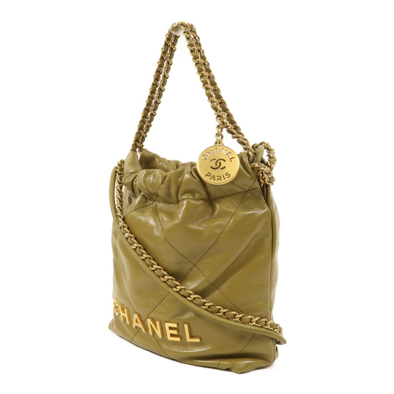CHANEL 牛皮皮革Chanel 22 Mini金扣手挽肩背兩用袋-2