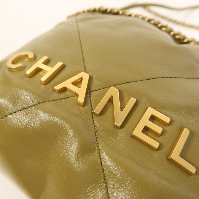 CHANEL 牛皮皮革Chanel 22 Mini金扣手挽肩背兩用袋-13