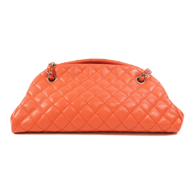 CHANEL 牛皮皮革Chain Shoulder銀扣鏈帶肩背袋-1