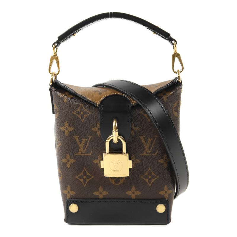 LOUIS VUITTON Monogram Reverse Bento Box BB金扣手挽肩背兩用袋-0