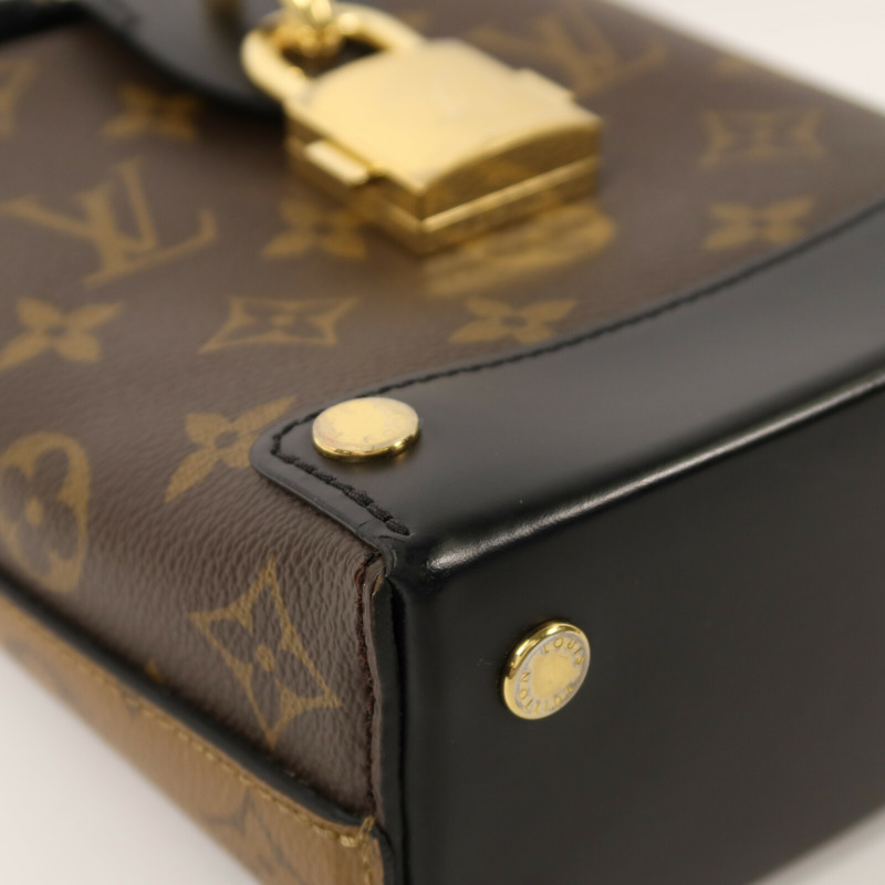 LOUIS VUITTON Monogram Reverse Bento Box BB金扣手挽肩背兩用袋-9