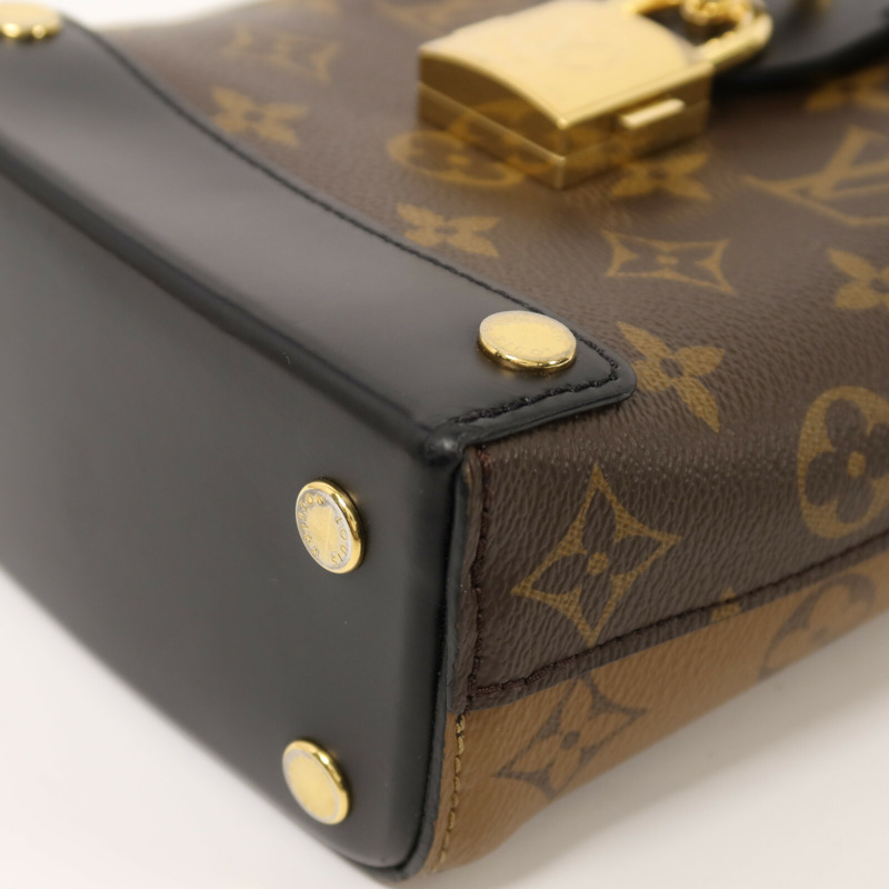 LOUIS VUITTON Monogram Reverse Bento Box BB金扣手挽肩背兩用袋-10