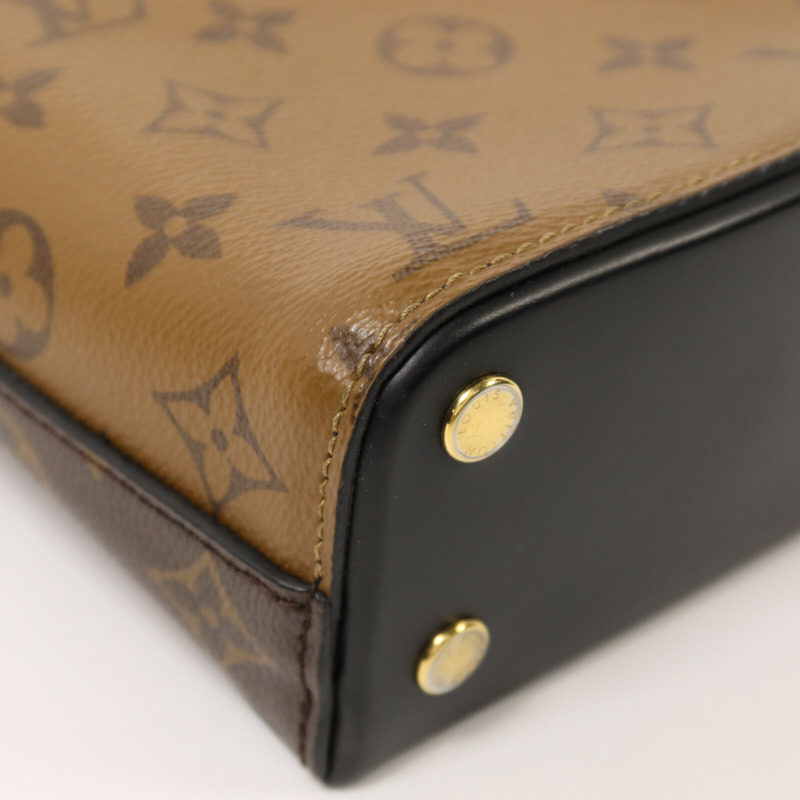 LOUIS VUITTON Monogram Reverse Bento Box BB金扣手挽肩背兩用袋-11