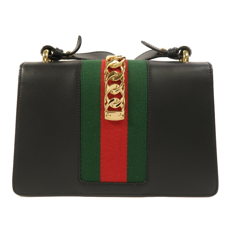 GUCCI 牛皮皮革Sylvie金扣肩背袋-1