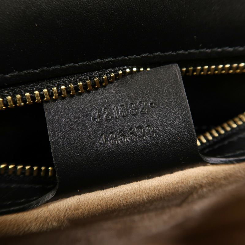 GUCCI 牛皮皮革Sylvie金扣肩背袋-6