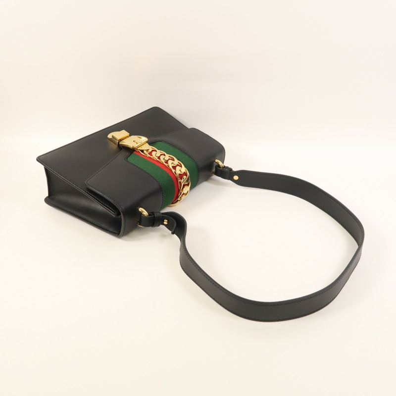 GUCCI 牛皮皮革Sylvie金扣肩背袋-7