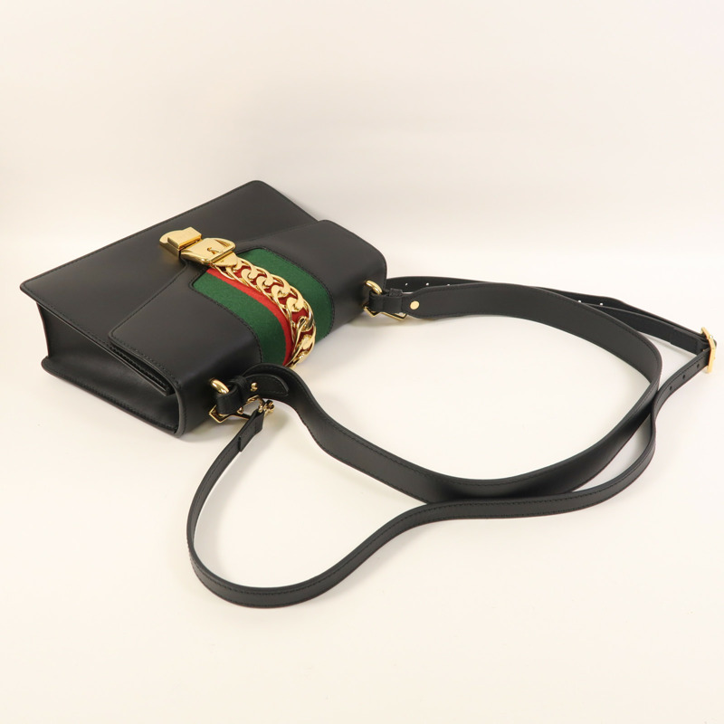 GUCCI 牛皮皮革Sylvie金扣肩背袋-8