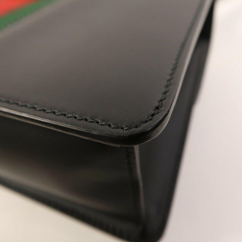 GUCCI 牛皮皮革Sylvie金扣肩背袋-13