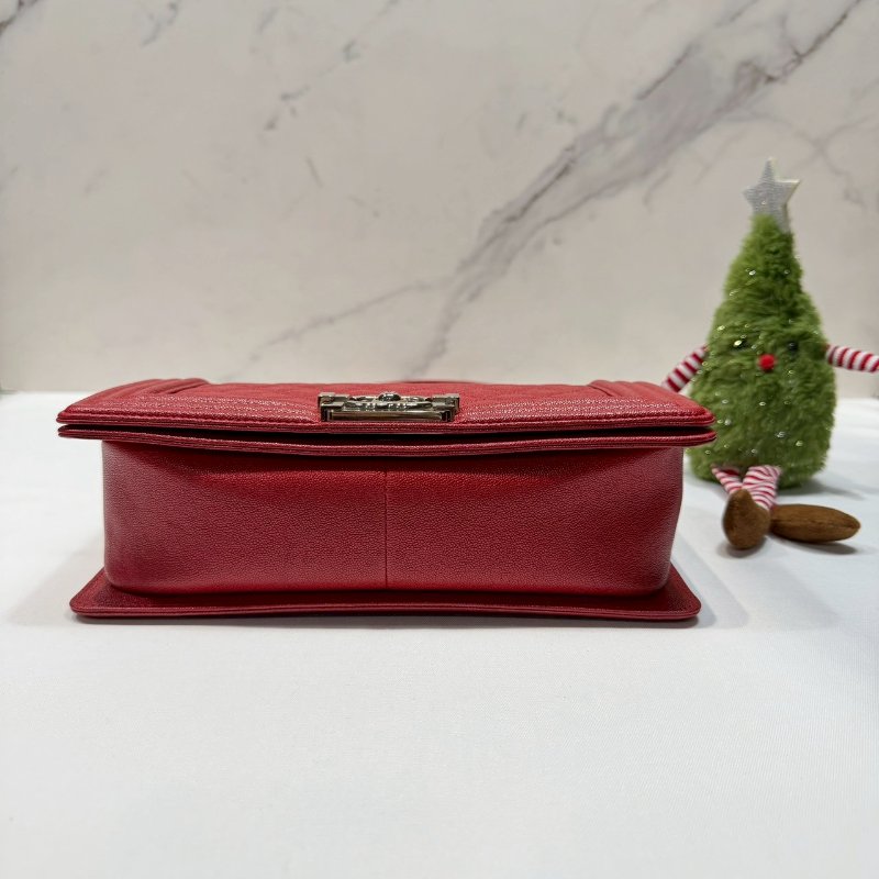 CHANEL 荔枝牛紅銀 BOY25-6