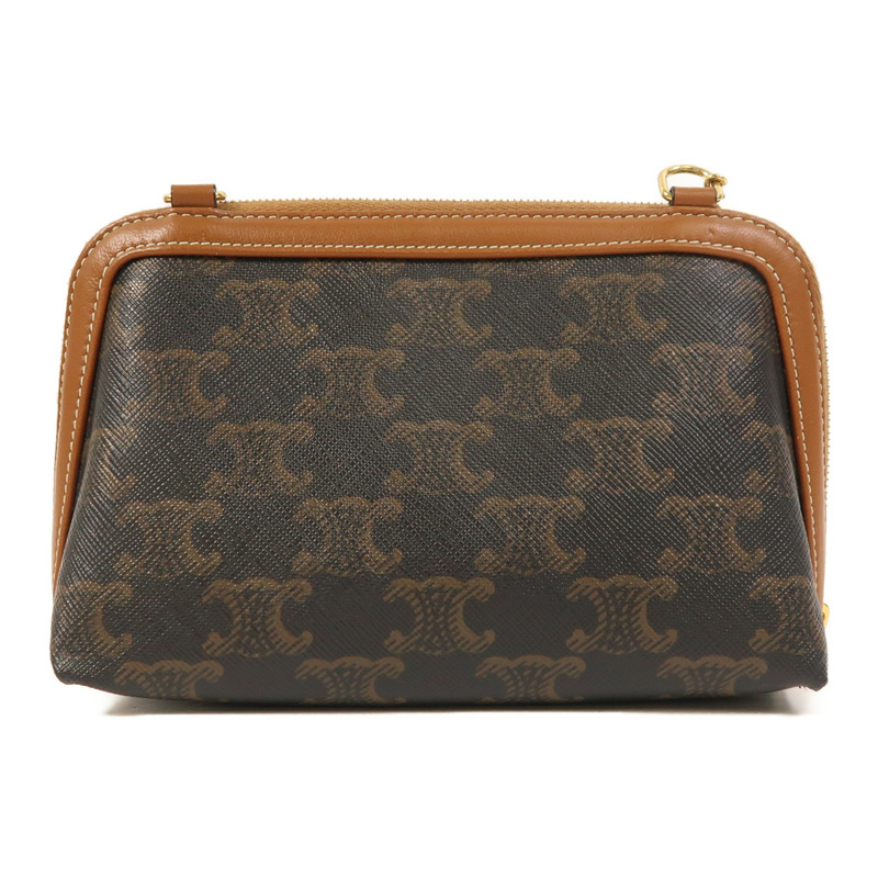 CELINE 塗層帆布Clutch On Chain金扣鏈帶肩背袋-1