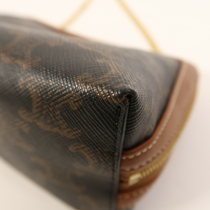 CELINE 塗層帆布Clutch On Chain金扣鏈帶肩背袋-8