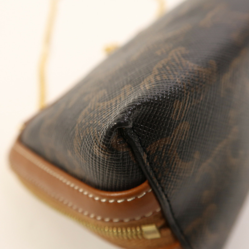 CELINE 塗層帆布Clutch On Chain金扣鏈帶肩背袋-11