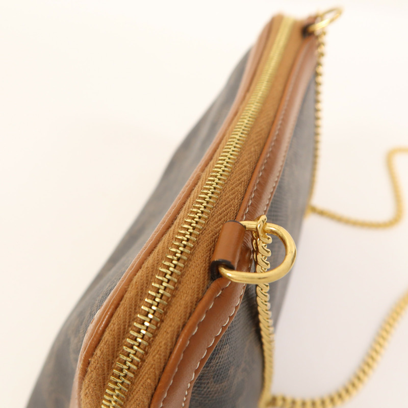 CELINE 塗層帆布Clutch On Chain金扣鏈帶肩背袋-14