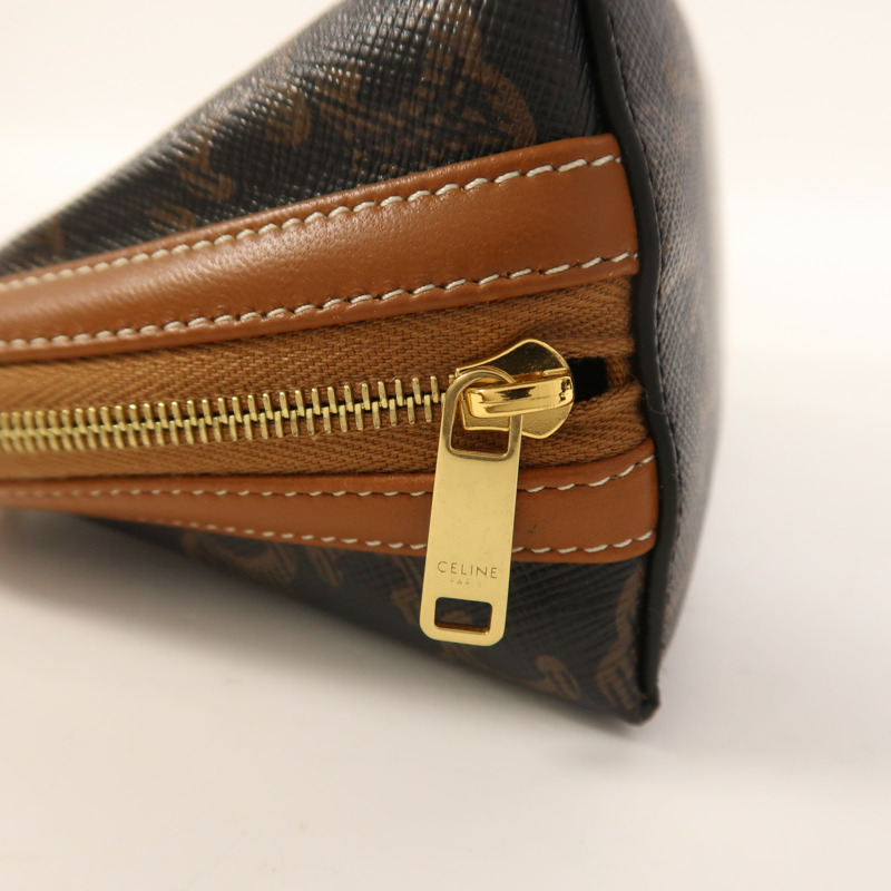 CELINE 塗層帆布Clutch On Chain金扣鏈帶肩背袋-15