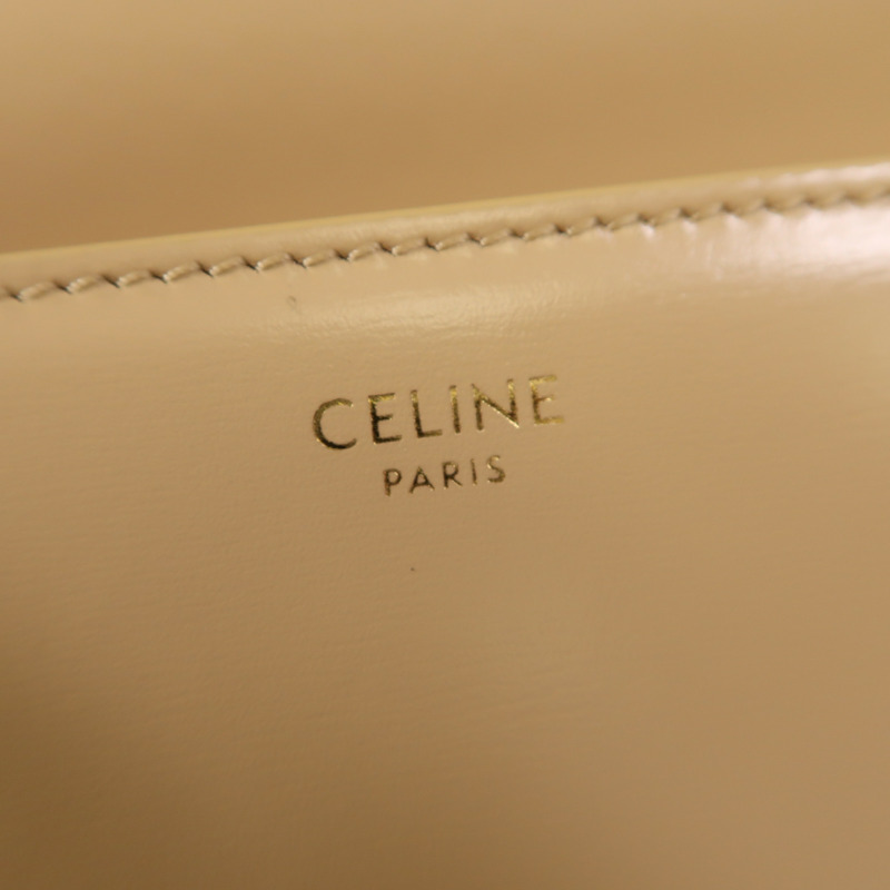 CELINE 牛皮皮革Teen Triomphe金扣肩背袋-5