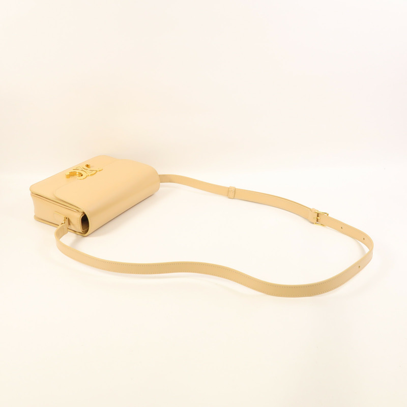 CELINE 牛皮皮革Teen Triomphe金扣肩背袋-7