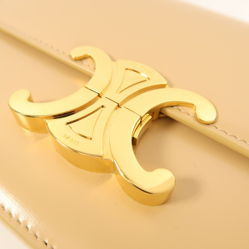 CELINE 牛皮皮革Teen Triomphe金扣肩背袋-9