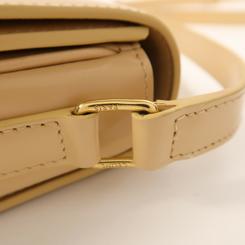 CELINE 牛皮皮革Teen Triomphe金扣肩背袋-14