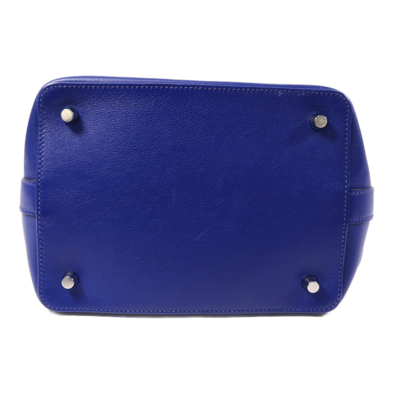 HERMES Evercolor皮革Tool Box 20銀扣手挽肩背兩用袋Blue Electric-3