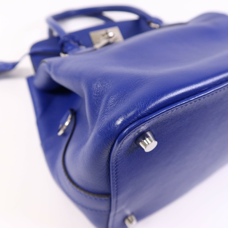 HERMES Evercolor皮革Tool Box 20銀扣手挽肩背兩用袋Blue Electric-10
