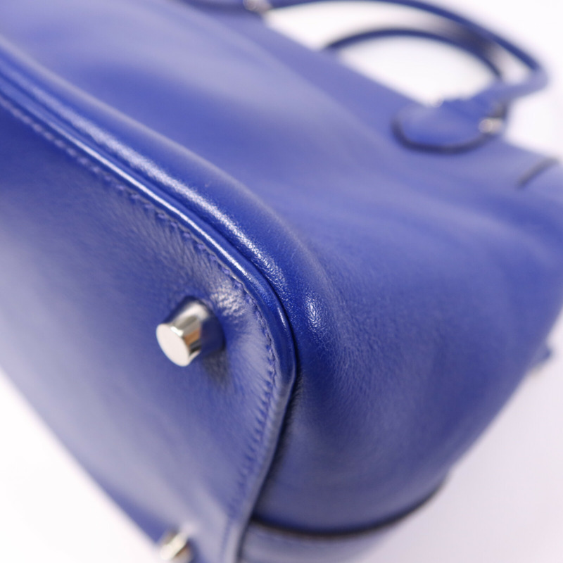 HERMES Evercolor皮革Tool Box 20銀扣手挽肩背兩用袋Blue Electric-11