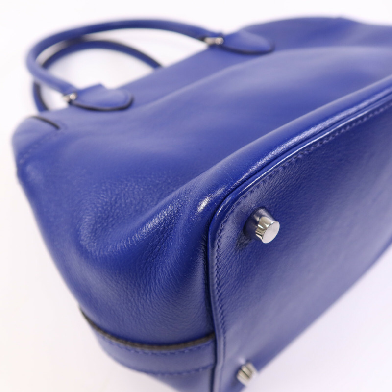 HERMES Evercolor皮革Tool Box 20銀扣手挽肩背兩用袋Blue Electric-12